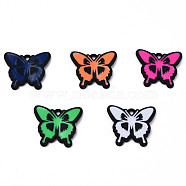 Spray Painted Alloy Enamel Pendants, Cadmium Free & Lead Free, Butterfly, Mixed Color, 18x20x2mm, Hole: 1.6mm(X-ENAM-N060-02)