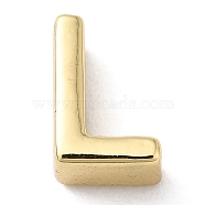 Rack Plating Brass Slide Charms, Cadmium Free & Lead Free, Real 18K Gold Plated, Letter, Letter L, 7.5x5x3.5mm, Hole: 1.5mm.(KK-M254-15G-L)