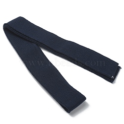 95% Cotton & 5% Elastic Fiber Ribbing Fabric for Cuffs, Waistbands Neckline Collar Trim, Knitted Hem, Marine Blue, 750~830x33~36x2.2mm(FIND-WH0135-95B)