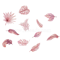 PVC Wall Stickers, Rectangle, for Home Living Room Bedroom Decoration, Leaf Pattern, 390x980mm(DIY-WH0228-269)