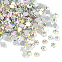 Glass Flat Back Rhinestone, Grade A, Back Plated, Faceted, Half Round, Crystal AB, SS10, 2.7~2.8mm, 1440pcs/bag(RGLA-C002-SS10-101)