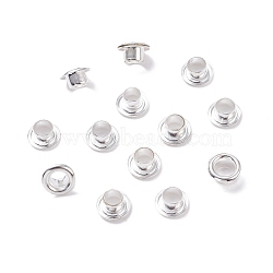 European Style 201 Stainless Steel Eyelet Core, Grommet for Large Hole Beads, Flat Round, Silver, 8x4.5mm, Hole: 4mm(STAS-L226-001S)