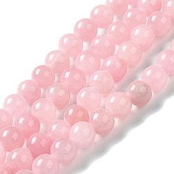 Natural Mashan Jade Beads Strands, Dyed, Round, Pink, 6mm, Hole: 1mm, about 68pcs/strand, 16 inch(G-H1626-6MM-02)