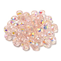 Electroplate Glass Beads, Rondelle, Misty Rose, 8x6mm, Hole: 1.6mm, 100pcs/bag(EGLA-Z004-01B-17)