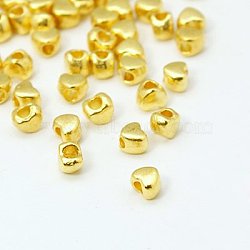 Alloy Spacer Beads, Cadmium Free & Nickel Free & Lead Free, Heart, Golden, 3.5x4x3mm, Hole: 1.5mm, about 8200pcs/1000g(TIBEB-LFH10357Y-01G)