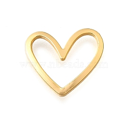 Brass Heart Linking Rings, Long-Lasting Plated, Real 18K Gold Plated, 11.5x13x1.5mm, Inner Diameter: 11x3.8mm(KK-B131-04G)