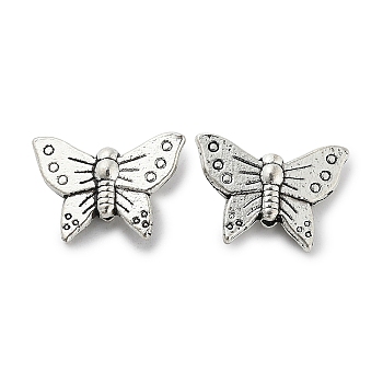 Tibetan Style Alloy Beads, Cadmium Free & Lead Free, Butterfly, Antique Silver, 11.5x16x4mm, Hole: 0.9mm, about 833pcs/1000g