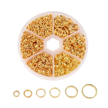 1 Box Iron Split Rings, Double Loops Jump Rings, 4mm/5mm/6mm/7mm/8mm/10mm, Golden
