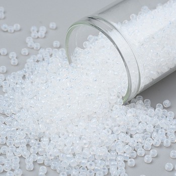 TOHO Round Seed Beads, Japanese Seed Beads, (1141) Translucent White, 11/0, 2.2mm, Hole: 0.8mm, about 5555pcs/50g