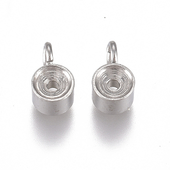 201 Stainless Steel Pendant Rhinestone Settings, For Pointed Back Rivoli Rhinestone, Cone, Stainless Steel Color, Fit for 3mm Rhinestone, 7x4x3mm, Hole: 1.6mm
