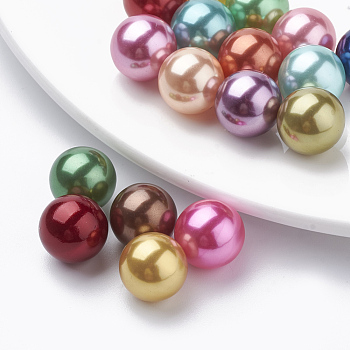 Eco-Friendly Plastic Imitation Pearl Beads, High Luster, Grade A, No Hole Beads, Round, Mixed Color, 4mm