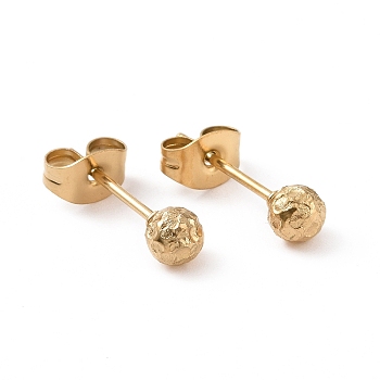 Ion Plating(IP) 304 Stainless Steel Ball Stud Earrings for Women, Golden, 15x4mm, Pin: 0.9mm