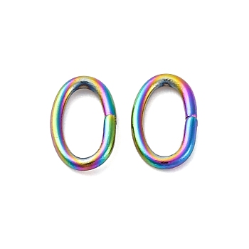 Ion Plating(IP) 304 Stainless Steel Open Jump Rings, Oval, Rainbow Color, 24 Gauge
8x5x1mm, Inner Diameter: 2.5x5.5mm