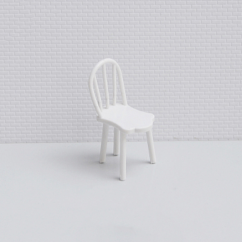 Plastic Chairs, Mini Furniture, Dollhouse Decorations, White, 55x30mm