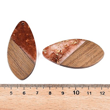 Transparent Resin and Walnut Wood Pendants(RESI-T057-05C)-4