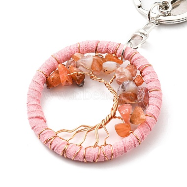 Natural Red Agate Keychains(TREE-PW0001-04B)-3