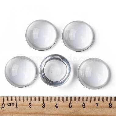 Demi transparente cabochons de verre ronde(X-GGLA-R027-25mm)-6