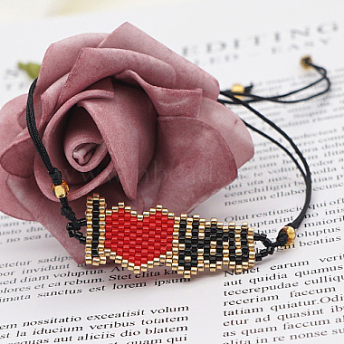 Bracelet à maillons en perles de verre avec mot je t'aime(KD9593)-4