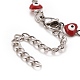 Enamel Heart with Evil Eye Link Chains Bracelet(BJEW-P271-06P-03)-3