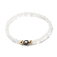 Natural White Jade Round Beads Stretch Bracelet Set(BJEW-JB07000)-3