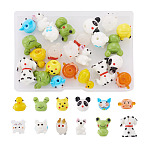 24Pcs 12 Style Handmade Bumpy Lampwork Beads Strands, Monkey & Panda & Frog, Mixed Color, 13~23x10~19.5x10.5~18mm, Hole: 1.2~3mm, 2pcs/style(LAMP-KS0001-03)