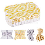 30 Sets 2 Colors Hot Stamping Pillow Cardboard Paper Printed Candy Boxes, with Ribbons, for Wedding Party, Mixed Color, 9x6.5x2.5cm, 15 sets/color(CON-TA0001-29)