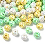 240G 3 Colors Opaque Acrylic Beads, AB Color Plated, Round, Mixed Color, 16x15mm, Hole: 2.8mm, 80g/color(MACR-YW0003-63A)