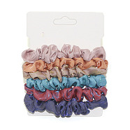 Cloth Elastic Hair Accessories, for Girls or Women, Scrunchie/Scrunchy Hair Ties, Mixed Color, 120mm, 6pcs/set(OHAR-PW0007-46A)