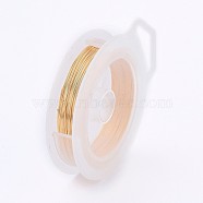 Round Copper Wire for Jewelry Making, Light Gold, 32 Gauge, 0.2mm, about 160m/roll(CWIR-WH0001-0.2mm-07)