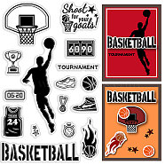 Custom PVC Plastic Clear Stamps, for DIY Scrapbooking, Photo Album Decorative, Cards Making, Basketball Pattern, 160x110x3mm(DIY-WH0448-0026)