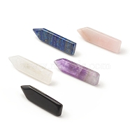 Natural Gemstone Sword Lapel Pin, Badge for Backpack Clothes, Stainless Steel Color, 51.5~54.5x12.5~13.5x5.5~6mm, Pin: 0.9mm(JEWB-BR00074)