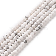 Natural Howlite Beads Strands, Faceted, Round, 2~2.5mm, Hole: 0.6mm, about 162pcs/strand, 15.35''(39cm)(G-H273-02A)
