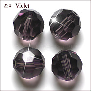 Imitation Austrian Crystal Beads, Grade AAA, Faceted(32 Facets), Round, Blue Violet, 6mm, Hole: 0.7~0.9mm(SWAR-F021-6mm-204)