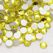 Glass Flat Back Rhinestone, Grade A, Back Plated, Faceted, Half Round, Citrine, 4.6~4.8mm, about 1440pcs/bag(RGLA-C002-SS20-249)