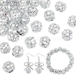 Elite Plastic Rhinestone Beads, Round, White, 12x10.5mm, Hole: 1.8mm, 30pcs/box(KY-PH0001-96)