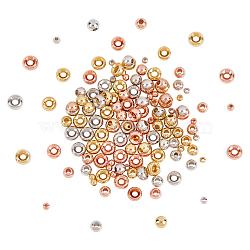 CHGCRAFT 180Pcs 3 Sizes Brass Beads, Lead Free & Nickel Free & Cadmium Free, Donut/Pi Disc, Mixed Color, 2.5~5mm, Hole: 1~2mm(KK-CA0001-59)
