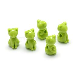 Opaque Acrylic Kitten Beads, Cat, Yellow Green, 14.5x8.5x9.5mm, Hole: 2.5mm, about 860pcs/500g(MACR-S830-02B)