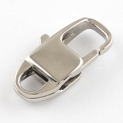 Tarnish Resistant Polished 316 Surgical Stainless Steel Lobster Claw Clasps, Stainless Steel Color, 23x12x5mm, Hole: 4.5mm(STAS-R072-34)