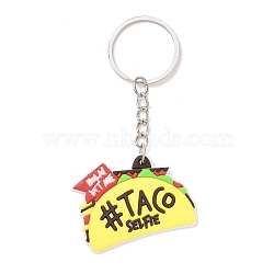 Cartoon PVC Plastic Keychain, for Mexican Holiday Party Decoration Gift Keychain, Taco Charms, Food Pattern, 9.2cm, Pendant: 32x45x3.5mm(KEYC-F035-01D)