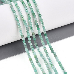 Natural Emerald Beads Strands, Faceted, Round, 2~2.5x1.5mm, Hole: 0.5mm, about 231~234pcs/strand, 15.35~15.55''(39~39.5cm)(G-T141-63A)