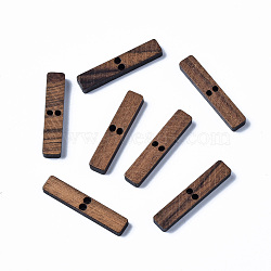 Walnut Wood Links/Connectors, Rectangle, Saddle Brown, 24x4.5x3mm, Hole: 1.5mm(WOOD-T023-12)
