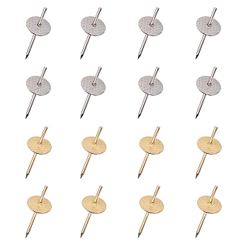 Iron One Step Hangers, Picture Hanging Pins, Nail Hooks, Wall Hanging for Mirror Clock Jewelry, with Plastic Bead Stotage, Platinum & Golden, 30x12x13mm, 100pcs/box