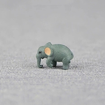 Mini Cartoon PVC Elephant, Light Grey, 26x14x16mm