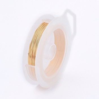 Round Copper Wire for Jewelry Making, Light Gold, 32 Gauge, 0.2mm, about 160m/roll