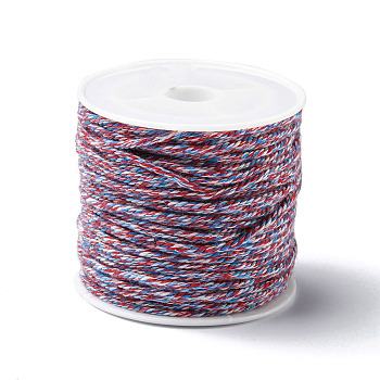 Cotton Braid Thread, with Spool, Round, Pale Violet Red, 1.2mm, about 21.87 Yards(20m)/Roll