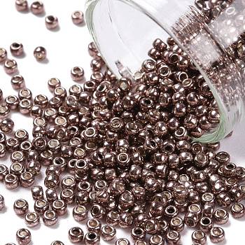 TOHO Round Seed Beads, Japanese Seed Beads, (556) Galvanized Mauve, 11/0, 2.2mm, Hole: 0.8mm, about 50000pcs/pound