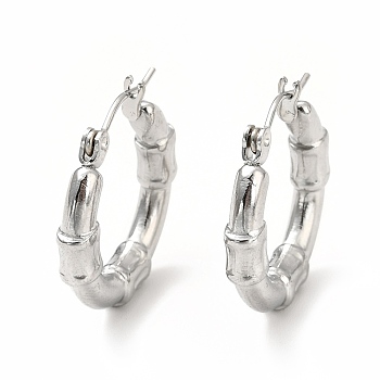 Non-Tarnish 304 Stainless Steel Chunky Hoop Earrings for Women, Stainless Steel Color, 22x3.5mm, Pin: 0.7mm