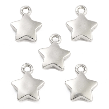 CCB Plastic Pendants, Star, Platinum, 17x13.5x4mm, Hole: 2.2mm, 1163pcs/500g