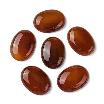 Natural Red Agate Cabochons, Dyed & Heated, Oval, Saddle Brown, 30x22x6mm