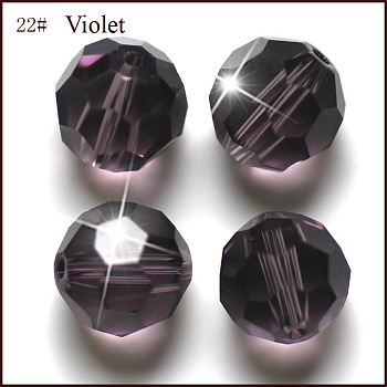 Imitation Austrian Crystal Beads, Grade AAA, Faceted(32 Facets), Round, Blue Violet, 6mm, Hole: 0.7~0.9mm